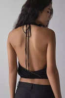 Jaded London Tatiana Studded Backless Halter Top