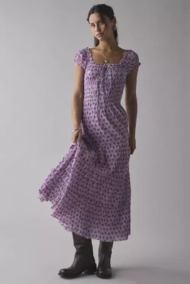 Kimchi Blue Sienna Cotton Smocked Prairie Maxi Dress