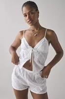 Out From Under Virginia Lace-Trim Cotton Babydoll Cami + Micro Short Set
