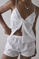 Out From Under Virginia Lace-Trim Cotton Babydoll Cami + Micro Short Set