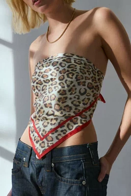 Leopard Print Satin Bandana