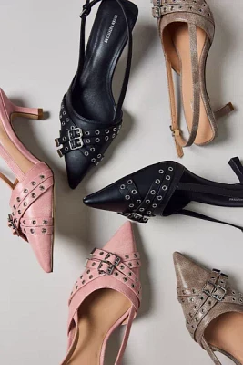 UO Wren Buckle Slingback Kitten Heel
