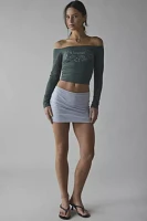 Motel Nauby Untamed Graphic Off-The-Shoulder Long Sleeve Top