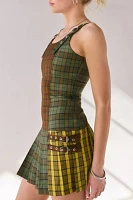 The Ragged Priest Viv Tartan Pleated Mini Dress