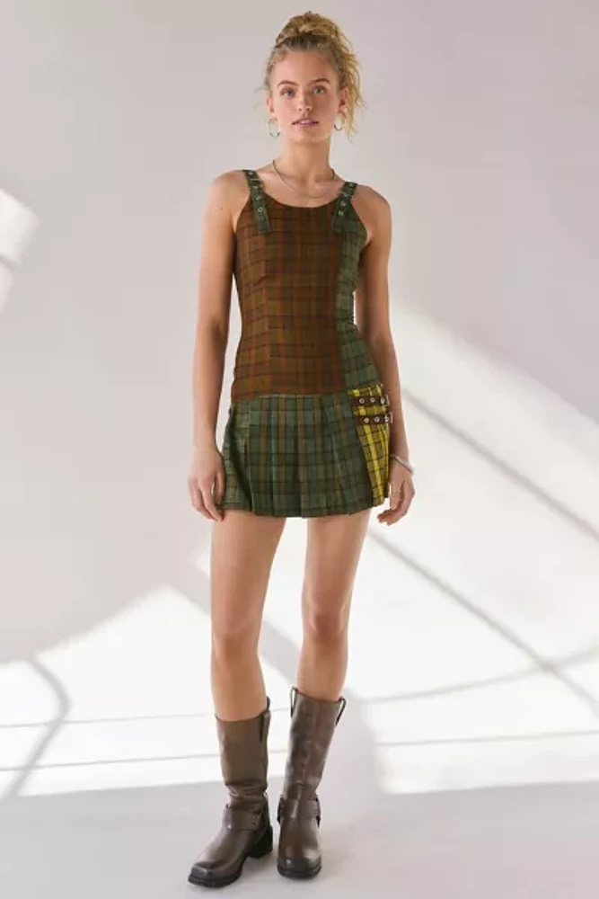 The Ragged Priest Viv Tartan Pleated Mini Dress