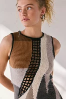 The Ragged Priest Enigma Asymmetrical Knit Midi Dress