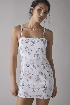 Another Girl Seaside Doodle Print Cotton-Blend Mini Dress