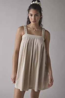 Another Girl Cotton-Blend Poplin Pleated Babydoll Mini Dress