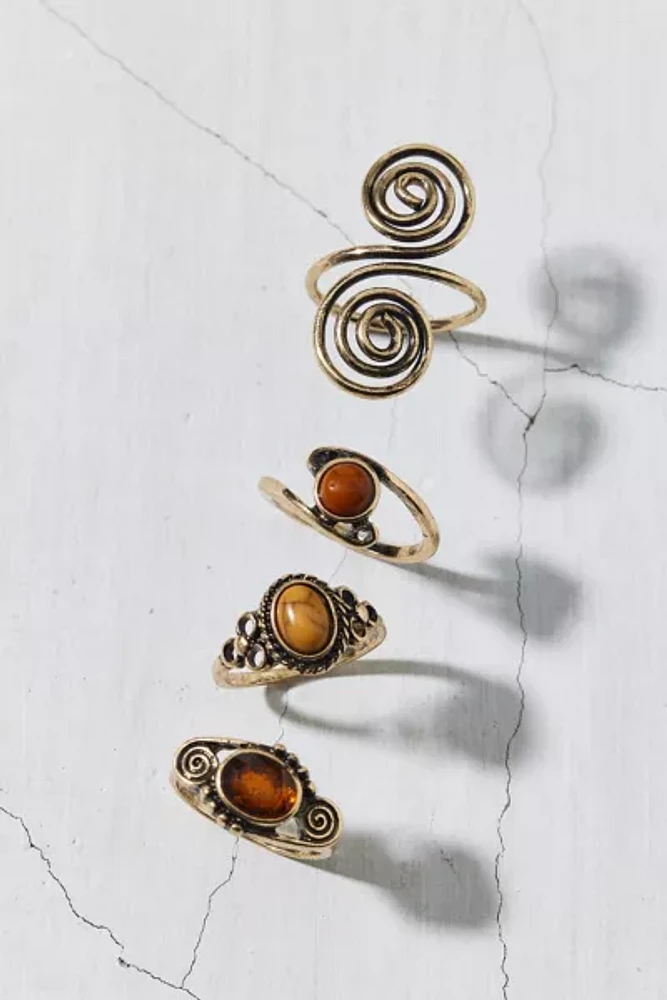 Liza Stone Swirl Ring Set
