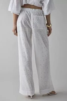 Kimchi Blue Millie Semi-Sheer Eyelet Lace Wide Leg Pull-On Pant