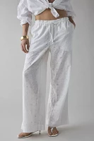 Kimchi Blue Millie Semi-Sheer Eyelet Lace Wide Leg Pull-On Pant