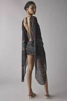 Jaded London Draped XXL Sleeve Semi-Sheer Mini Dress