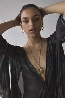 Jaded London Draped XXL Sleeve Semi-Sheer Mini Dress