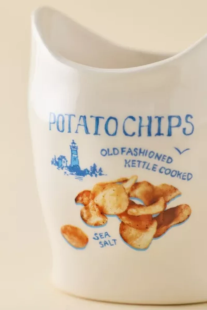 Chip Bag Ceramic Pencil Holder