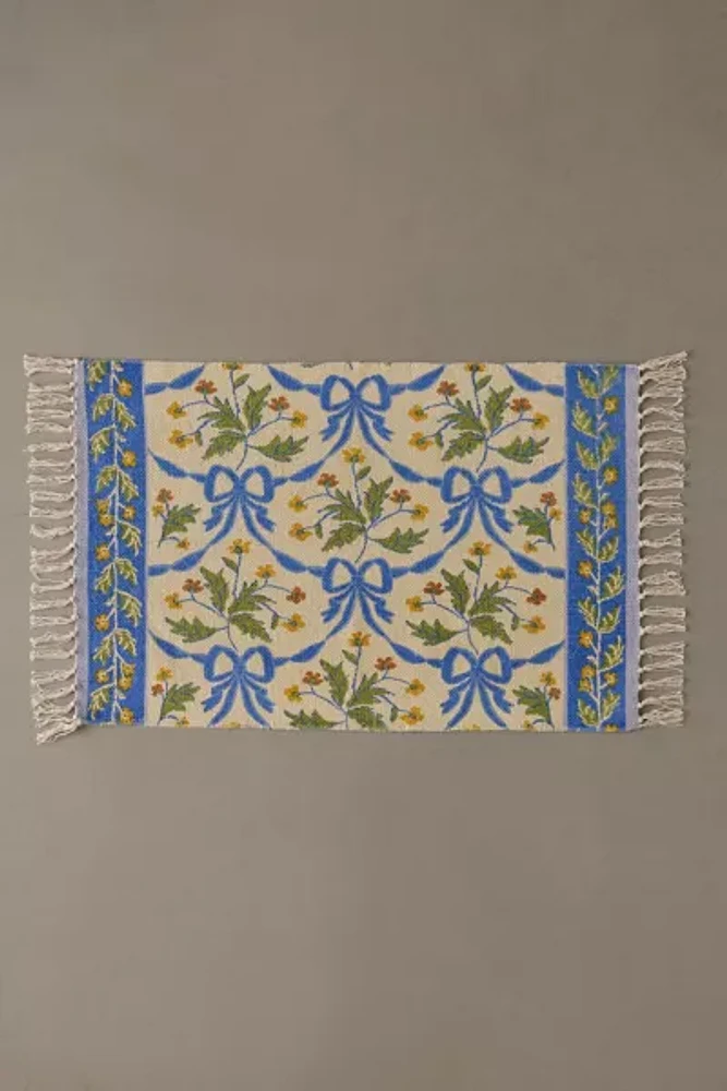 Bow Demask Screen Printed Rug