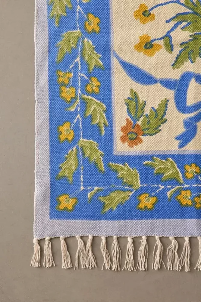 Bow Demask Screen Printed Rug