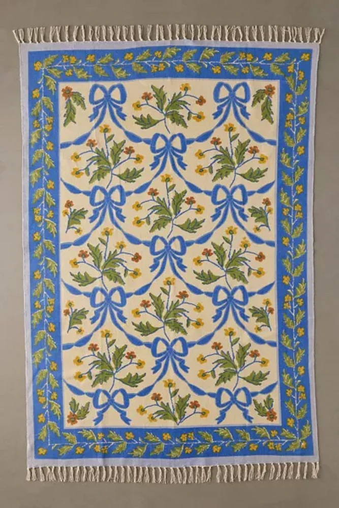 Bow Demask Screen Printed Rug
