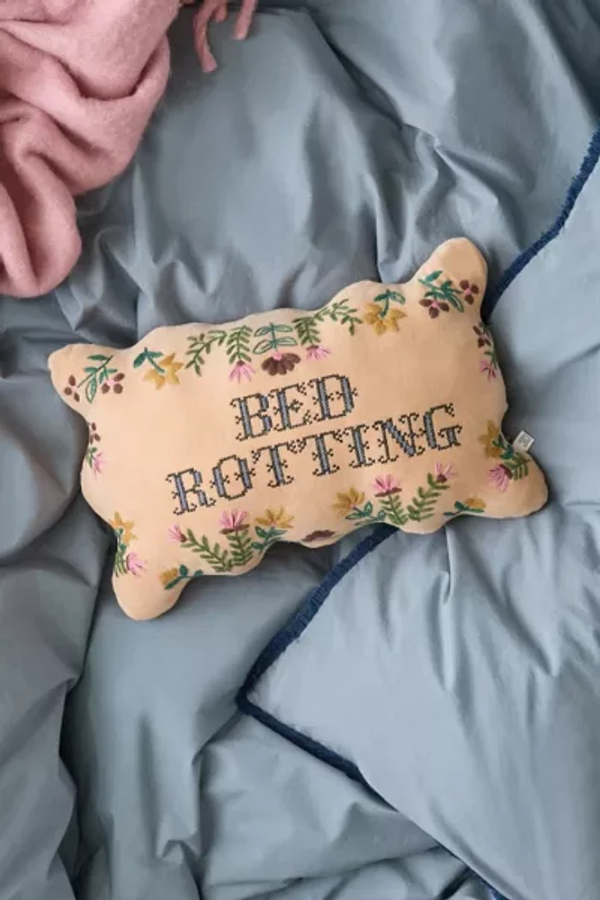 Bed Rotting Wiggle Embroidered Bolster Pillow