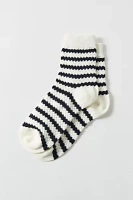 Textured Knit Striped Crew Sock