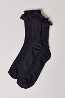 Ava Heart Lace Trim Crew Sock