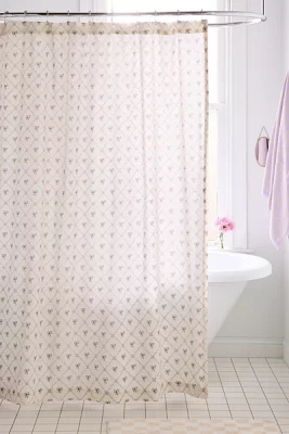 Eloise Bow Patterned Shower Curtain