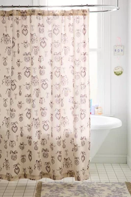 Locket Frame Patterned Shower Curtain