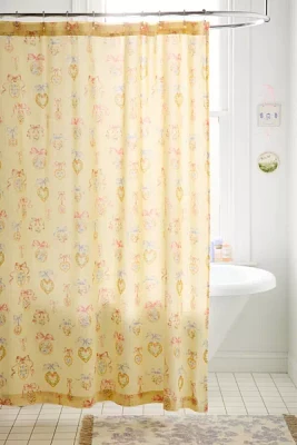 Locket Frame Patterned Shower Curtain