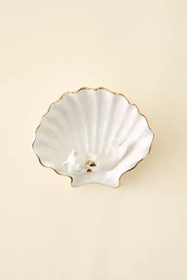 Mermaid Kitty Shell Ceramic Catch-All Dish