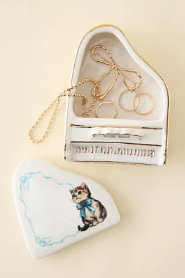 Piano Shaped Ceramic Trinket Box