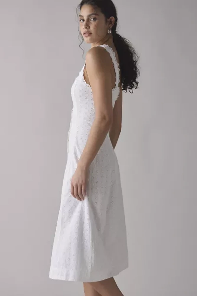 Kimchi Blue Mariana Eyelet Lace Button-Front Midi Dress
