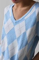 ReMADE By UO Short Sleeve Argyle Sweater