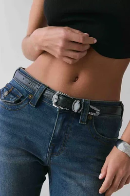 Textured Slim Leather Belt