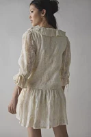 Kiss The Sky Lace Ruffle Collar Babydoll Mini Dress