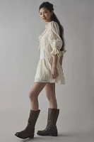 Kiss The Sky Lace Ruffle Collar Babydoll Mini Dress