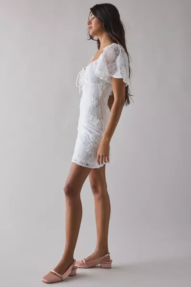 Kiss The Sky Textured Floral Mini Dress
