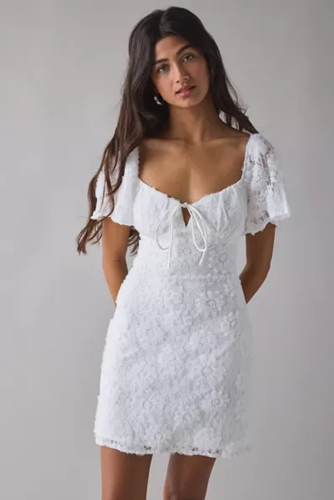 Kiss The Sky Textured Floral Mini Dress