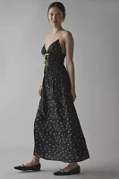 Kiss The Sky Bow-Front Smocked Maxi Dress