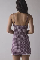 Motel Delphine Gingham Lace-Trim Cami Mini Dress