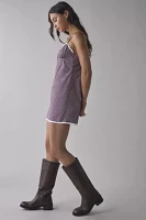 Motel Delphine Gingham Lace-Trim Cami Mini Dress