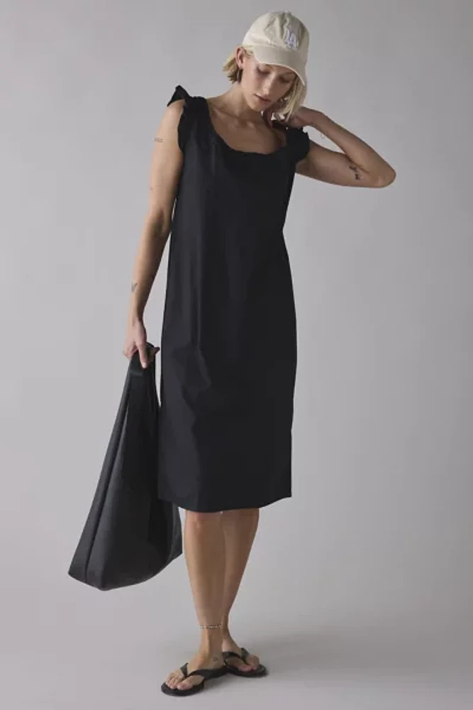 Motel Merrily Cotton Poplin Flutter Sleeve Smock Midi Dress
