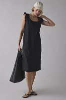 Motel Merrily Cotton Poplin Flutter Sleeve Smock Midi Dress