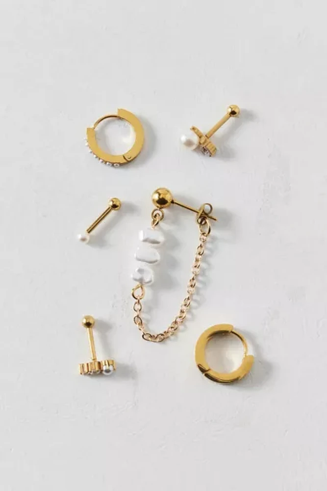 Pearl Waterproof Earring Stack Set