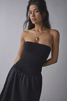 UO Nolee Drop Waist Bubble Hem Tube Midi Dress