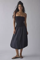 UO Nolee Drop Waist Bubble Hem Tube Midi Dress