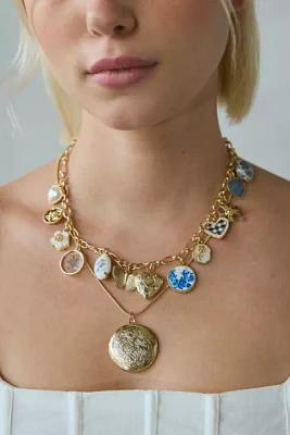 Fawn Locket Layering Charm Necklace Set