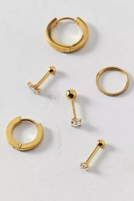 Shimmer Rhinestone Waterproof Earring Stack Set