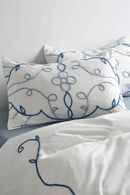 Lola Floral Chenille Embroidered Sham Set