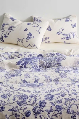 Bunny Toile Patterned Cotton Gauze Duvet Cover