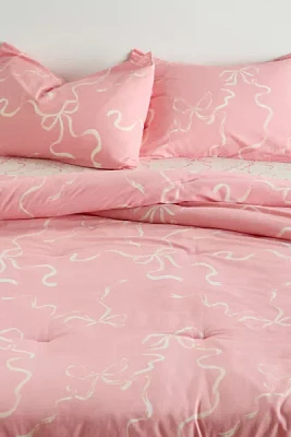 Painted Bows Patterned Comforter Set