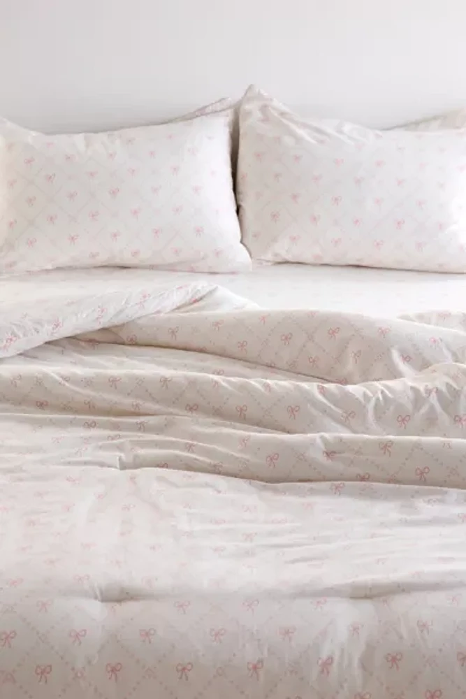 Eloise Bow Patterned Core Comforter Set